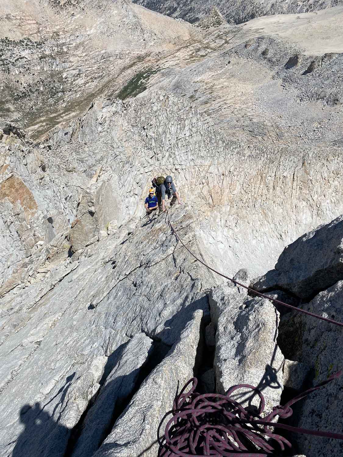 The final pitch on the North Ridge of Mount Conness